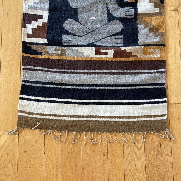 Indian Saddle Throw Blanket 28"x56" Wool Kachina Dancer Kokopelli Wall Hanging - Picture 7 of 9